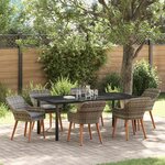vidaXL Ensemble de salle à manger pour jardin 7 Pièces Gris polyrotin