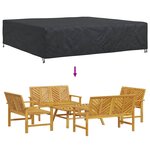 vidaXL Housse pour mobilier d'extérieur Noir 300 x 300 x 70 cm 420D