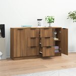 vidaXL Buffets 2 Pièces chêne marron 60x30x70 cm Bois d'ingénierie