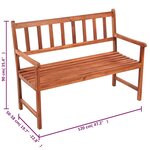 Vidaxl banc de jardin avec coussin 120 cm bois d'acacia massif