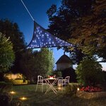 Perel Voile d'ombrage LED intégré Ciel étoilé Triangle 3 6m Bleu foncé