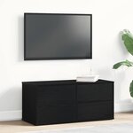 vidaXL Meuble TV avec tiroir Noir 80 x 34 x 35.5 cm Bois d'ingénierie