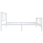 vidaXL Cadre de lit métal sans matelas avec pied de lit blanc 90x190cm