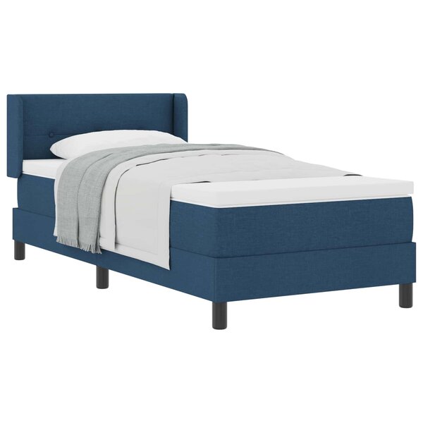 vidaXL Lit à ressorts avec tête de lit Bleu 190 x 90 cm tissu