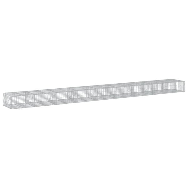 vidaXL Panier gabion avec couvercle 900x100x50 cm fer galvanisé