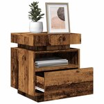 vidaXL Armoire de chevet avec lumières LED vieux bois 40x39x48 5 cm