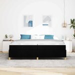 vidaXL Lit à ressorts Noir et blanc et noir 200 x 200 cm tissu