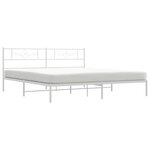 vidaXL Cadre de lit métal sans matelas et tête de lit blanc 193x203 cm