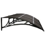 vidaXL Auvent de porte Noir 300x75 cm Polycarbonate