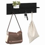 vidaXL Porte-manteau mural avec étagère Chêne noir 60 x 10.5 x 18 cm