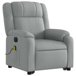 vidaXL Fauteuil inclinable de massage électrique Gris clair Tissu