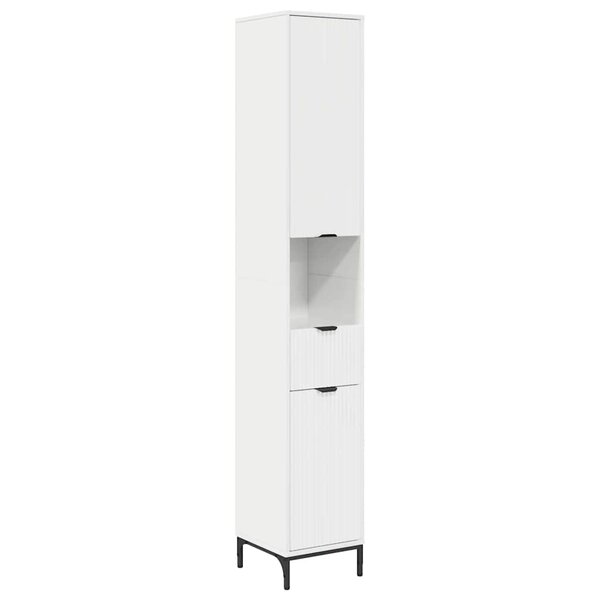 vidaXL Meuble de salle de bain haut Blanc brillant 31.5 x 33 x 190 cm