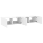vidaXL Meubles TV muraux avec lumières LED 2 Pièces blanc 80x35x31 cm
