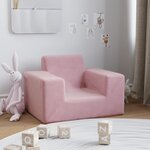 vidaXL Canapé pour enfants Rose Peluche douce