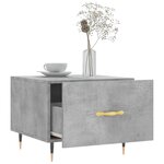 vidaXL Table basse gris béton 50x50x40 cm bois d'ingénierie
