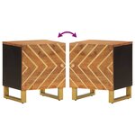 vidaXL Tables de chevet 2 Pièces marron et noir bois de manguier solide