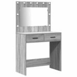 vidaXL Table de Toilette 2 Pièces Gris 40 x 41 x 75 cm Bois d'ingénierie