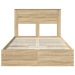 vidaXL Lit de Rangement Chêne Sonoma 135 x 190 cm Bois d'ingénierie