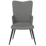 vidaXL Chaise de relaxation avec repose-pied Gris foncé Velours