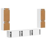 vidaXL Ensemble meuble TV 4 Pièces Blanc brillant Bois d'ingénierie
