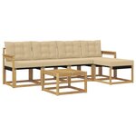 vidaXL Ensemble de canapés d'extérieur 6 Pièces Blanc et Beige