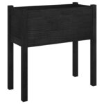 vidaXL Jardinière Noir 70x31x70 cm Bois de pin massif