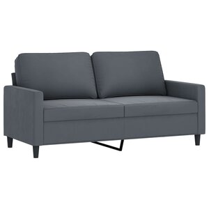 vidaXL Canapé à 2 places Gris foncé 140 cm Velours