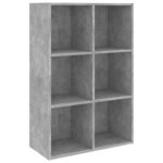 vidaXL Bibliothèque/Buffet gris béton 66x30x98 cm bois d'ingénierie