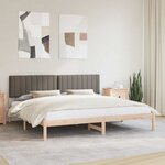 vidaXL Cadre de lit avec tête de lit rembourrée Taupe 200 x 200 cm