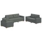 vidaXL Ensemble de Canapés avec coussin avec oreiller 3 Pièces Gris tissu