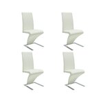 vidaXL Chaises à manger lot de 4 blanc similicuir