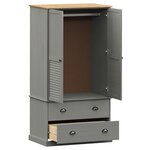 vidaXL Garde-robe VIGO gris 90x55x176 cm bois massif de pin