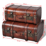 vidaXL Coffre de rangement vintage Bois Marron 2 Pièces