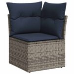 vidaXL Salon de jardin 8 Pièces avec coussins gris résine tressée