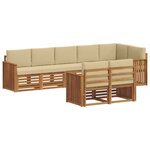 vidaXL Ensembles de canapés avec coussin 8 Pièces Naturel et Beige