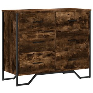 vidaXL Commode chêne fumé 91x35 5x74 5 cm bois d'ingénierie