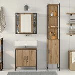 vidaXL Meubles de salle de bain avec étagère Marron 33 x 33 x 185.5 cm