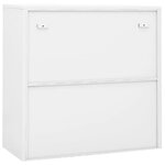 Armoire de bureau avec porte coulissante verrouillable 90 x 40 x 90 cm en acier blanc 02_0046810