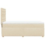vidaXL Sommier à lattes de lit avec matelas Crème 100x200 cm Tissu