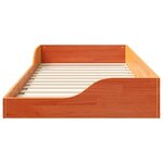 vidaXL Cadre de lit surélevé Marron cire 90 x 200 cm