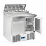 Saladette réfrigérée dessus comptoir pour sandwichs 240 l - 2 portes gn 1/1- cool head - r600a - inox2240pleine 900x700xmm