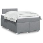 vidaXL Sommier à lattes de lit et matelas gris clair 120x190 cm tissu