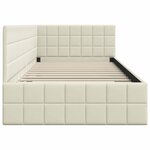 vidaXL Cadre de lit d'angle Crème 90 cm x 190 cm tissu