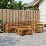 vidaXL Ensemble de canapés d'extérieur 5 Pièces Naturel