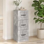 vidaXL Armoire à tiroirs Gris béton 33 x 34 5 x 87 cm