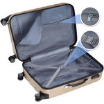 Tectake set de 3 valises trolley rigides - champagne