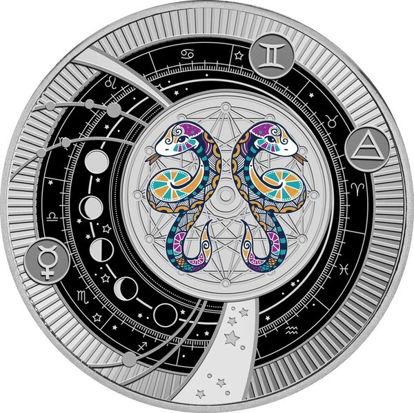 Pièce de monnaie en Argent 500 Francs g 10 Millésime 2025 Zodiac Signs 2025 GEMINI