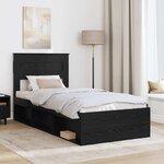 vidaXL Cadre de lit avec matelas Noir 100 x 200 cm Pin massif