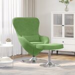 Fauteuil œuf vidaXL avec repose-pieds en velours vert clair