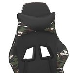 vidaXL Chaise de jeu de massage repose-pied Noir&Camouflage Similicuir